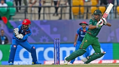 Najmul Hossain Shanto plays a shot during the 2023 ICC Men's Cricket World Cup ODI match between Bangladesh and Afghanistan (AFP) Najmul Hossain Shanto plays a shot during the 2023 ICC Men's Cricket World Cup ODI match between Bangladesh and Afghanistan (AFP)