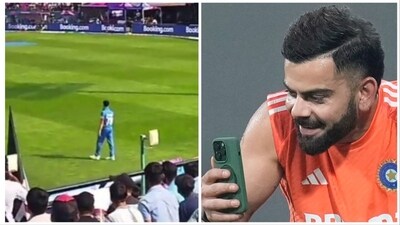 Virat Kohli fans teased Naveen-ul-Haq during the World Cup match (Twitter screengrab-PTI) Virat Kohli fans teased Naveen-ul-Haq during the World Cup match (Twitter screengrab-PTI)
