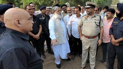Haryana home minister Anil Vij inspecting the Ambala airport inauguration site. (HT File) Haryana home minister Anil Vij inspecting the Ambala airport inauguration site. (HT File)