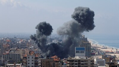 Israel-Palestine latest: Smoke rises following Israeli strikes in Gaza. (Reuters)