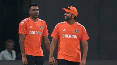 India's captain Rohit Sharma, right, along with Ravichandran Ashwin attends a training session ahead of the ICC cricket world cup match against Australia (AP) India's captain Rohit Sharma, right, along with Ravichandran Ashwin attends a training session ahead of the ICC cricket world cup match against Australia (AP)