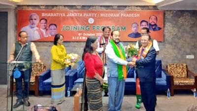 K. Beichhua was inducted into the BJP on Friday. (Image posted on X by YanthungoPatton) K. Beichhua was inducted into the BJP on Friday. (Image posted on X by YanthungoPatton)