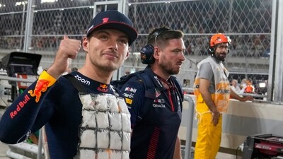 Red Bull driver Max Verstappen of the Netherlands walks near the starting grid prior to the start of sprint race (AP)
