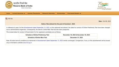 RBI Assistant recruitment 2023: New exam dates announced, check notification RBI Assistant recruitment 2023: New exam dates announced, check notification