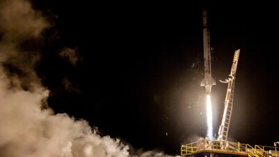 Spanish startup PLD Space's first suborbital reusable "Miura 1" rocket being launched at El Arenosillo military facility in Huelva, Spain (REUTERS)