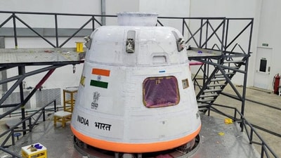 First crew module for Gaganyaan test flight takes shape. (ISRO) First crew module for Gaganyaan test flight takes shape. (ISRO)