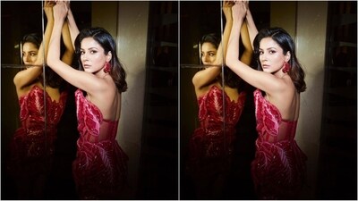 On Friday, Shehnaaz gave her followers a weekend treat as she took to Instagram and uploaded a series of pictures of herself wearing a stunning Rahul Mishra flower-inspired mini dress. (Instagram/@shehnaazgill) On Friday, Shehnaaz gave her followers a weekend treat as she took to Instagram and uploaded a series of pictures of herself wearing a stunning Rahul Mishra flower-inspired mini dress. (Instagram/@shehnaazgill)