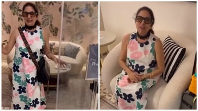 Neena Gupta at Goa airport's VIP lounge.