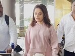 Nushrratt Bharuccha at Mumbai airport on Sunday. 