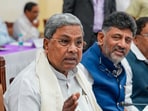 Karnataka CM Siddaramaiah with DCM DK Shivakumar. Karnataka CM Siddaramaiah with DCM DK Shivakumar.