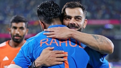 KL Rahul shares a warm embrace with Virat Kohli as they celebrate after beating Australia by 6 wickets&nbsp; (BCCI  Twitter)
