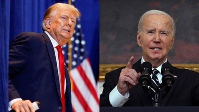 Former president Donald Trump has blamed President Joe Biden for the attack launched on Israel by Hamas (REUTERS/Jonathan Ernst, photo by Jim WATSON / AFP)
