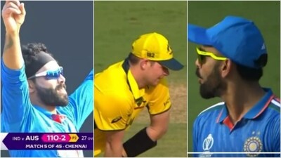 Ravindra Jadeja dismisses Smith; Kohli reacts (Hotstar) Ravindra Jadeja dismisses Smith; Kohli reacts (Hotstar)