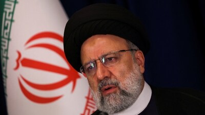 Israel-Palestine Conflict: Iranian President Ebrahim Raisi looks on during a press conference. (Reuters)