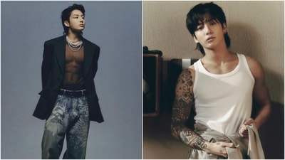 BTS member Jeon Jungkook, fondly known as JK or Jungkook, is the latest member of the K-pop supergroup, who will soon release his debut album. Jungkook's long-anticipated album is called Golden. The vocalist, songwriter, dancer and composer delighted his fans on the weekend by releasing concept photos from his latest projects. His swoon-worthy looks and tattoos on full display are setting the internet ablaze. (Instagram) BTS member Jeon Jungkook, fondly known as JK or Jungkook, is the latest member of the K-pop supergroup, who will soon release his debut album. Jungkook's long-anticipated album is called Golden. The vocalist, songwriter, dancer and composer delighted his fans on the weekend by releasing concept photos from his latest projects. His swoon-worthy looks and tattoos on full display are setting the internet ablaze. (Instagram)