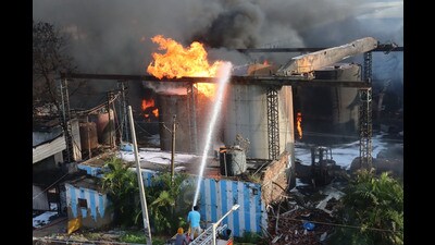 On September 27, a major fire at a chemical factory in Kurali had claimed the life of a 30-year-old female worker. (HT PHOTO) On September 27, a major fire at a chemical factory in Kurali had claimed the life of a 30-year-old female worker. (HT PHOTO)