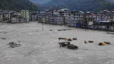On Tuesday night, a flash flood was triggered by an outburst of the Lhonak glacial lake in north Sikkim (File Photo) On Tuesday night, a flash flood was triggered by an outburst of the Lhonak glacial lake in north Sikkim (File Photo)