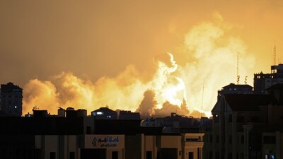 Israel-Palestine Conflict: Smoke rises above buildings in Gaza City during an Israeli air strike. (AFP) Israel-Palestine Conflict: Smoke rises above buildings in Gaza City during an Israeli air strike. (AFP)