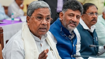Karnataka CM Siddaramaiah with DCM DK Shivakumar. (PTI) Karnataka CM Siddaramaiah with DCM DK Shivakumar. (PTI)
