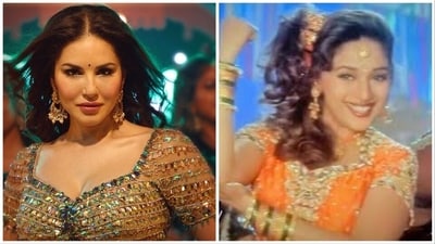 Sunny Leone recreates Madhuri Dixit's Mera Piya Ghar Aaya. Sunny Leone recreates Madhuri Dixit's Mera Piya Ghar Aaya.