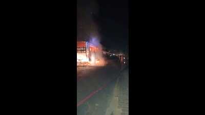 The bus was en route to Mainpuri (HT Photo)