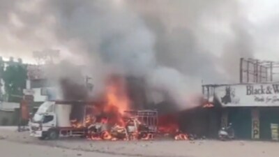 The incident took place around 3:30pm when workers were unloading firecrackers from a transport vehicle (Twitter Photo) The incident took place around 3:30pm when workers were unloading firecrackers from a transport vehicle (Twitter Photo)