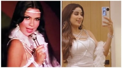 Janhvi Kapoor dresses up like Zeenat Aman. Janhvi Kapoor dresses up like Zeenat Aman.
