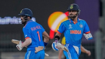 Virat Kohli and KL Rahul running between the wickets to score during ICC Cricket World Cup match between India and Australia in Chennai, India. (AP) Virat Kohli and KL Rahul running between the wickets to score during ICC Cricket World Cup match between India and Australia in Chennai, India. (AP)