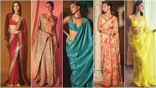 Ananya Panday's recent looks in stunning six yards. (Instagram) Ananya Panday's recent looks in stunning six yards. (Instagram)