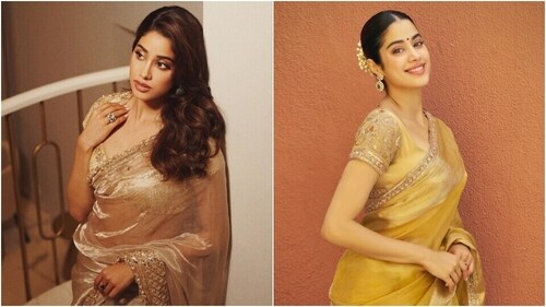 Janhvi Kapoor stuns in silk saree. (Instagram) Janhvi Kapoor stuns in silk saree. (Instagram)