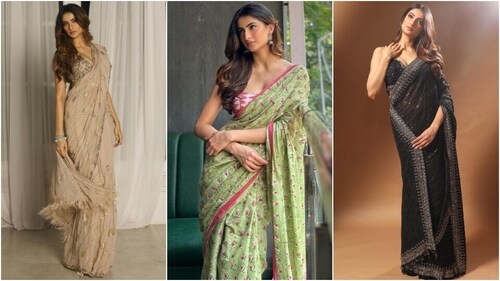 Palak Tiwari wears three gorgeous sarees. (Instagram) Palak Tiwari wears three gorgeous sarees. (Instagram)
