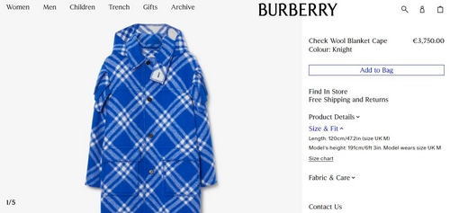 Burberry Check Wool Blanket Cape (burberry.com)