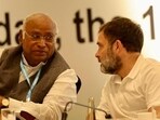 Congress chief Mallikarjun Kharge with Congress leader Rahul Gandhi at CWC meeting in Hyderabad (Twitter/@kharge) Congress chief Mallikarjun Kharge with Congress leader Rahul Gandhi at CWC meeting in Hyderabad (Twitter/@kharge)