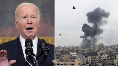 President Joe Biden is being blasted after he apparently held a barbecue for his staff at the White House amid the Hamas attack on Israel (AP /PTI, photo by Mohammed ABED / AFP) President Joe Biden is being blasted after he apparently held a barbecue for his staff at the White House amid the Hamas attack on Israel (AP /PTI, photo by Mohammed ABED / AFP)