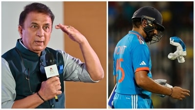 Gavaskar shared his views about the dismissal of Rohit after India defeated Australia at the ODI World Cup (Hindustan Times-Reuters) Gavaskar shared his views about the dismissal of Rohit after India defeated Australia at the ODI World Cup (Hindustan Times-Reuters)
