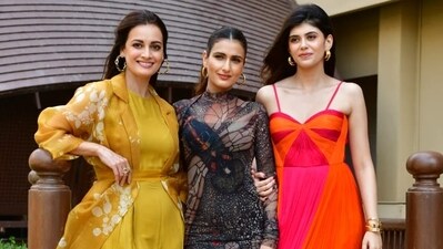 Dhak Dhak actors Dia Mirza, Fatima Sana Shaikh and Sanjana Sanghi kickstarted the promotions of the film soon after the trailer release. The film also stars Ratna Pathak Shah among the four leads but she wasn't part of the promotions on Monday. Dhak Dhak actors Dia Mirza, Fatima Sana Shaikh and Sanjana Sanghi kickstarted the promotions of the film soon after the trailer release. The film also stars Ratna Pathak Shah among the four leads but she wasn't part of the promotions on Monday.