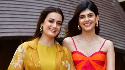 Dia Mirza poses with Sanjana Sanghi during Dhak Dhak promotions. The film's narrative revolves around four women from different walks of life who come together for an extraordinary journey filled with emotions, adventures, and self-discovery as they embark on a biking trip to Khardung La. It explores how this journey forever alters their destinies. Dia Mirza poses with Sanjana Sanghi during Dhak Dhak promotions. The film's narrative revolves around four women from different walks of life who come together for an extraordinary journey filled with emotions, adventures, and self-discovery as they embark on a biking trip to Khardung La. It explores how this journey forever alters their destinies.