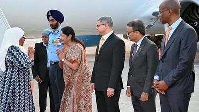 Tanzanian President Samia Suluhu Hassan being welcomed on her arrival, in New Delhi on Sunday (ANI) Tanzanian President Samia Suluhu Hassan being welcomed on her arrival, in New Delhi on Sunday (ANI)