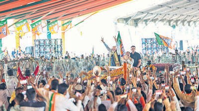 The BJP is focusing an aggressive electoral campaign built around Prime Minister Narendra Modi to prevent the outcome of the upcoming polls in five states (Narendra Modi twitter) The BJP is focusing an aggressive electoral campaign built around Prime Minister Narendra Modi to prevent the outcome of the upcoming polls in five states (Narendra Modi twitter)