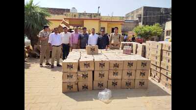 The confiscated liquor, originally intended for sale in Punjab, was allegedly being illicitly transported to Bihar, to sell it at higher prices, as it is a dry state, officials said. (HT Photo)