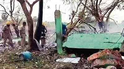 The e accident occurred at Yaazh FireWorks in Thirumanur in Ariyalur. (HT photo) The e accident occurred at Yaazh FireWorks in Thirumanur in Ariyalur. (HT photo)