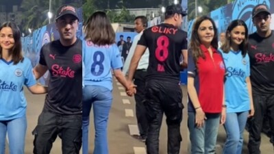 Alia Bhatt and Ranbir Kapoor at an event. Alia Bhatt and Ranbir Kapoor at an event.