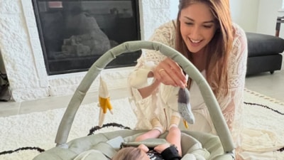 Ileana D'Cruz hides her baby's face in new pics. Ileana D'Cruz hides her baby's face in new pics.
