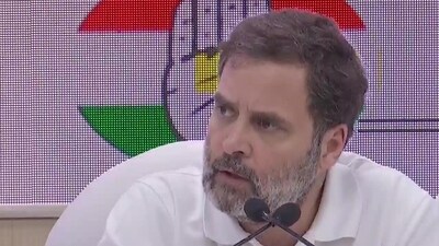Rahul Gandhi addresses a briefing on Monday. (ANI/X) Rahul Gandhi addresses a briefing on Monday. (ANI/X)