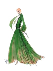 A sketch showing Bibhu Mohapatra's new collection that he will be showcasing on the ramp. A sketch showing Bibhu Mohapatra's new collection that he will be showcasing on the ramp.