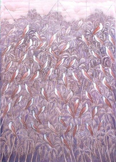 An artwork by KP Pradeepkumar, which is displayed as part of the ongoing solo exhibition. An artwork by KP Pradeepkumar, which is displayed as part of the ongoing solo exhibition.