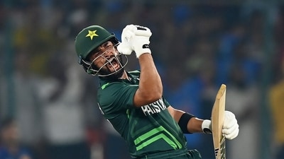 While Pakistan lost two early wickets, including talismanic captain Babar Azam, a mammoth 176-run stand between Shafique and Rizwan, which came in just 156 balls, flattened Sri Lanka. Shafique scored a century on what was his first World Cup match. (ANI) While Pakistan lost two early wickets, including talismanic captain Babar Azam, a mammoth 176-run stand between Shafique and Rizwan, which came in just 156 balls, flattened Sri Lanka. Shafique scored a century on what was his first World Cup match. (ANI)