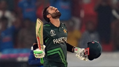 Shafique was dismissed 113 off 103 but Rizwan soldiered on despite suffering from cramps and back pain. He scored the winning run, finishing unbeaten on 131 off 121. (ANI) Shafique was dismissed 113 off 103 but Rizwan soldiered on despite suffering from cramps and back pain. He scored the winning run, finishing unbeaten on 131 off 121. (ANI)