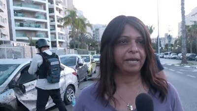Ilana Nagaukar, an Indian-origin woman in Israel, explained the aftermath of a missile attack that struck the city of Ashkelon on Tuesday. (ANI) Ilana Nagaukar, an Indian-origin woman in Israel, explained the aftermath of a missile attack that struck the city of Ashkelon on Tuesday. (ANI)