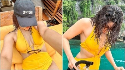 Sharvari Wagh travelled to Thailand to enjoy a relaxing holiday in the tropical nation. The star took to Instagram to share pictures from her visit to the Phi Phi Islands in the country. The post shows Sharvari posing for the camera after enjoying a dip in the sea, exploring Phi Phi on a boat, and showing off her stylish swimsuit. Scroll through the pictures she posted on social media. (Instagram) Sharvari Wagh travelled to Thailand to enjoy a relaxing holiday in the tropical nation. The star took to Instagram to share pictures from her visit to the Phi Phi Islands in the country. The post shows Sharvari posing for the camera after enjoying a dip in the sea, exploring Phi Phi on a boat, and showing off her stylish swimsuit. Scroll through the pictures she posted on social media. (Instagram)